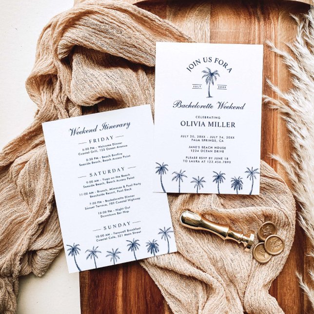 Invitación Clásica playa de la Marina Bachelorette Fin de Sem (Subido por el creador)