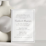 Invitación Clásica respuesta de boda con borde marrón y letra<br><div class="desc">Esta invitación de boda presenta un marco de borde simple, los nombres de la pareja en una hermosa letra script fluida, y todos los detalles de la boda en letra clásica con un tono marrón cálido. Perfecto para cualquier estilo de boda, desde una fiesta en el jardín trasero hasta una...</div>