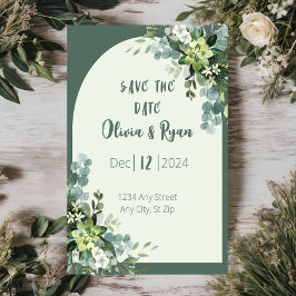Invitación Clásica vegetación floral Guardar la fecha