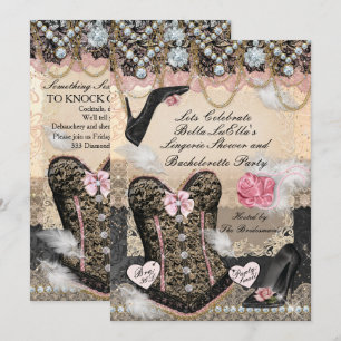 Invitación Clásica y elegante fiesta de la Bachelorette de la