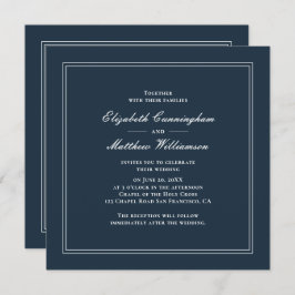Invitación clásica y simple de matrimonio elegante