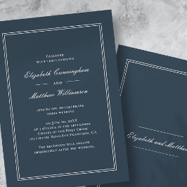 Invitación clásica y simple de matrimonio elegante