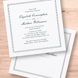 Invitación clásica y simple de matrimonio elegante