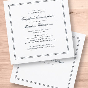 Invitación clásica y simple de matrimonio elegante