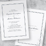 Invitación clásica y simple de matrimonio elegante<br><div class="desc">Compuesto por simples marcos rectos con escritura cursiva clásica y tipografía serif. Todo contra un fondo de blanco puro. Estos elementos son sencillos,  atemporales y clásicos. Este es el diseño exclusivo de la revista White Paper Birch Co. para Zazzle. Disponible aquí: http://www.zazzle.com/store/whitepaperbirch</div>