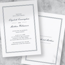 Invitación clásica y simple de matrimonio elegante