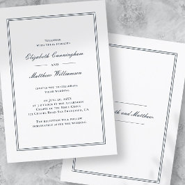 Invitación clásica y simple de matrimonio elegante