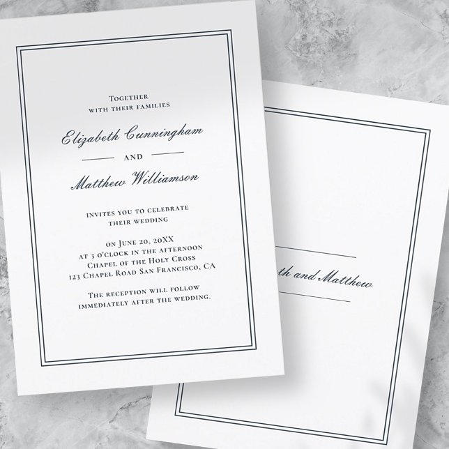 Invitación clásica y simple de matrimonio elegante (Subido por el creador)