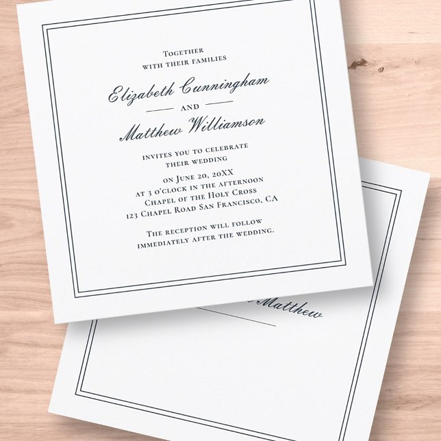 Invitación clásica y simple de matrimonio elegante (Subido por el creador)