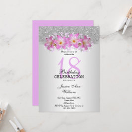 Invitación Clásicas Lirios de Plata y Belladona Cumpleaños 18