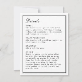 Invitación Clásico absoluto guión negro y blanco Enclosure