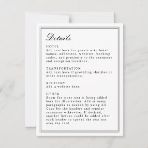 Invitación Clásico absoluto guión negro y blanco Enclosure