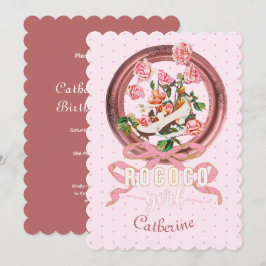 Invitación Clásico Adorable Zapato con Lazo de Rosas Rococó R