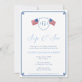 Invitación Clásico All American Sip Y Ver Conocer A Baby Fies