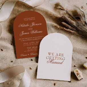 Invitación Clásico Arco Quemado Naranja Boho Terracota Boda