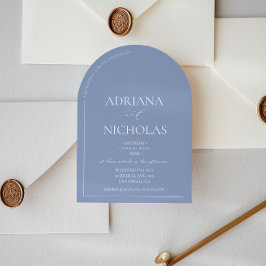 Invitación Clásico Azul Boda Arco Simple 