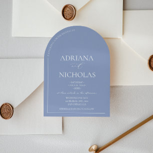 Invitación Clásico Azul Boda Arco Simple 