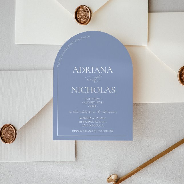 Invitación Clásico Azul Boda Arco Simple  (Subido por el creador)