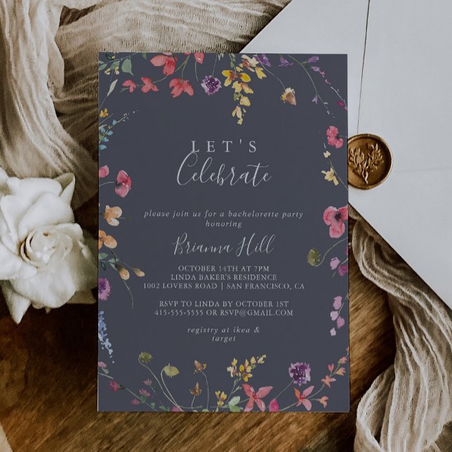 Invitación Clásico azul salvaje celebremos a Fiesta (Subido por el creador)