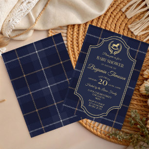 Invitación Clásico Baby Shower Vintage de Caballo de Polo Par