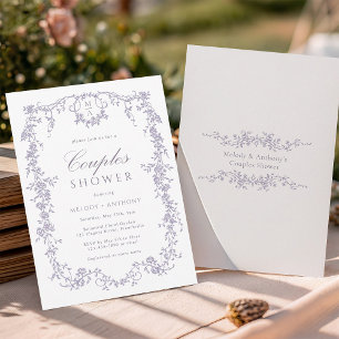 Invitación Clásico baño floral de lavanda francesa para parej