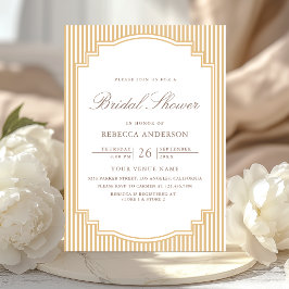 Invitación Clásico Beige Marrón Rayado Foto Despedida de Solt