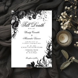 Invitación Clásico blanco gótico ‘hasta el Boda de la muerte