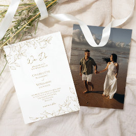Invitación Clásico Boda de verde oro hacemos foto