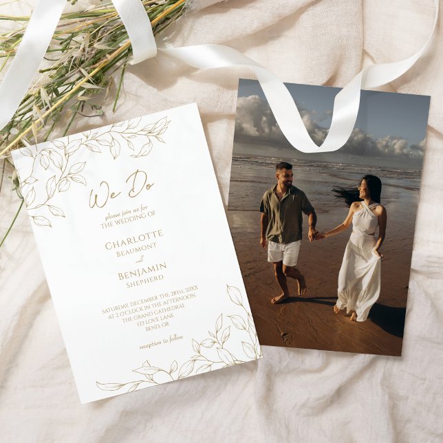 Invitación Clásico Boda de verde oro hacemos foto (Subido por el creador)