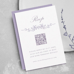 Invitación Clásico borde floral de lavanda francesa boda RSVP