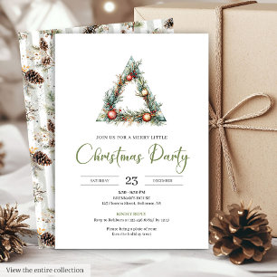 Invitación Clásico Botánico de Acuarela Bohemio Navidad