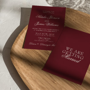 Invitación Clásico Burgundy Elegante Dinero Antiguo Retro Bod