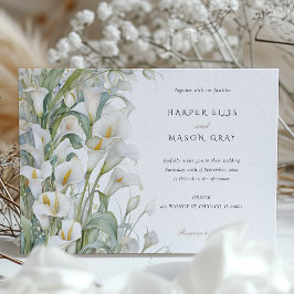 Invitación Clásico Calla Lily Elegant Pastel Wedding Invite