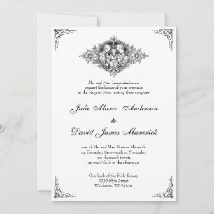 Invitación Clásico católico elegante Boda religioso