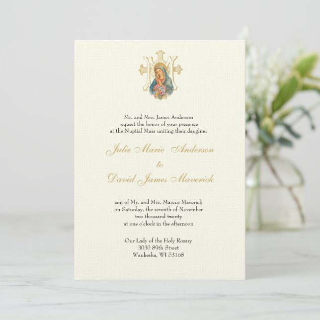 Invitación Clásico católico elegante Boda religioso (Anverso de pie)