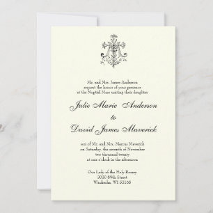 Invitación Clásico católico elegante Boda religioso