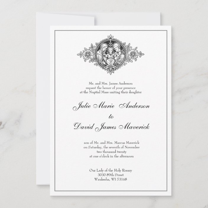 Invitación Clásico Católico Elegante Boda Religioso Zazzle.es
