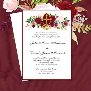 Invitación Clásico católico elegante Boda religioso