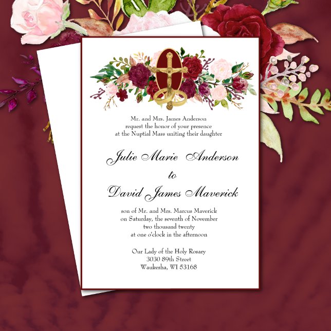 Invitación Clásico católico elegante Boda religioso (Subido por el creador)