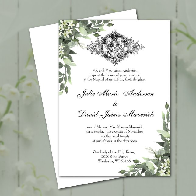 Invitación Clásico católico elegante Boda religioso (Subido por el creador)