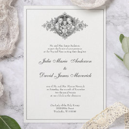 Invitación Clásico católico elegante Boda religioso