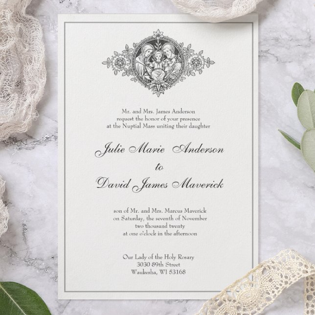 Invitación Clásico católico elegante Boda religioso (Subido por el creador)