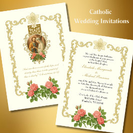 Invitación Clásico católico elegante Boda religioso