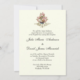 Invitación Clásico católico elegante Boda religioso