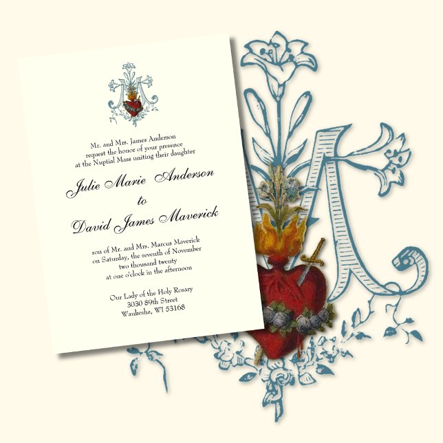 Invitación Clásico Católico Elegante Boda Religioso Invita (Subido por el creador)