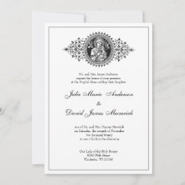 Invitación Clásico Católico Elegante Boda Religioso Invitado