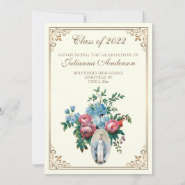 Invitación Clásico Católico Elegante Graduación religiosa
