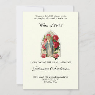 Invitación Clásico Católico Elegante    Graduación Religiosa