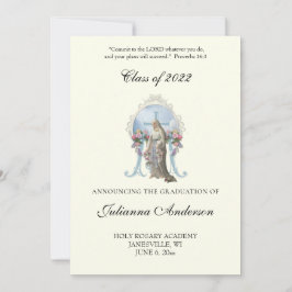 Invitación Clásico Católico Elegante Graduación Religiosa En