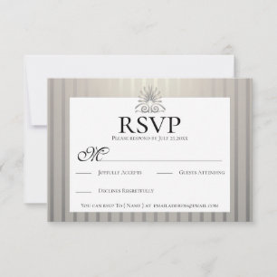 Invitación Clásico Champán Beige Marfil Perla Boda RSVP